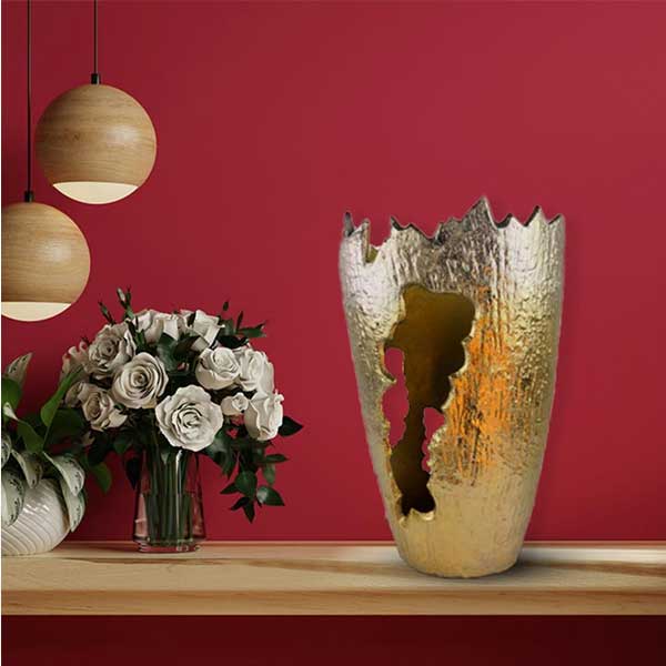 Handmade Luxury Gold Cone Vase Collection  Versatile Interior Statement Decor NEW