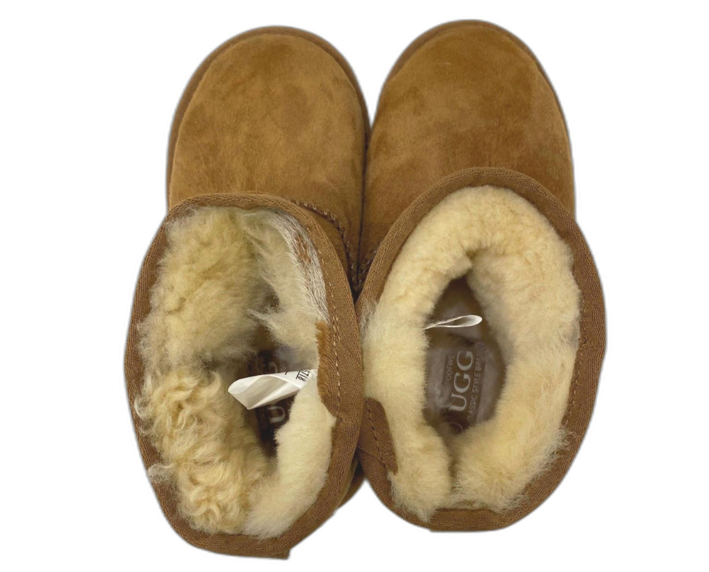 Ex-Display Ugg Classic Style Brand Slipper Boots Chestnut Kids Sz Aus 12