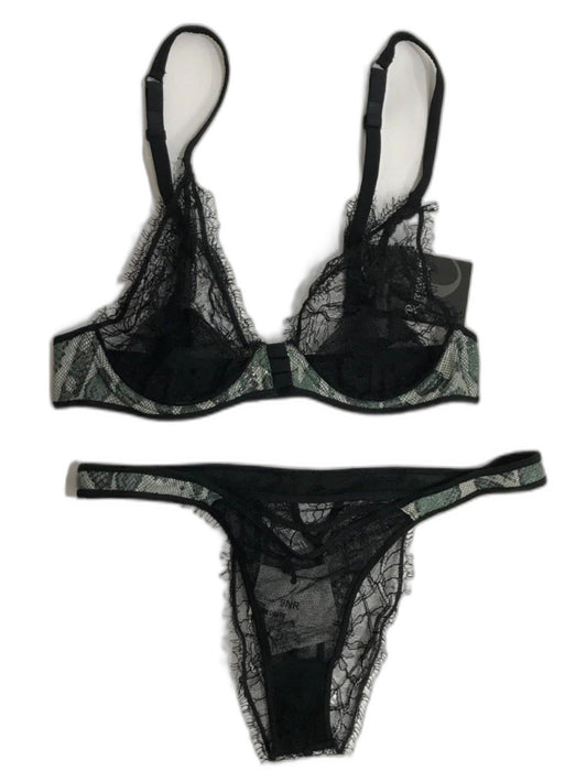 Rcrescentini Faux Snakeskin Bra A Cup & Underwear Set Size I2/ Us34 NEW