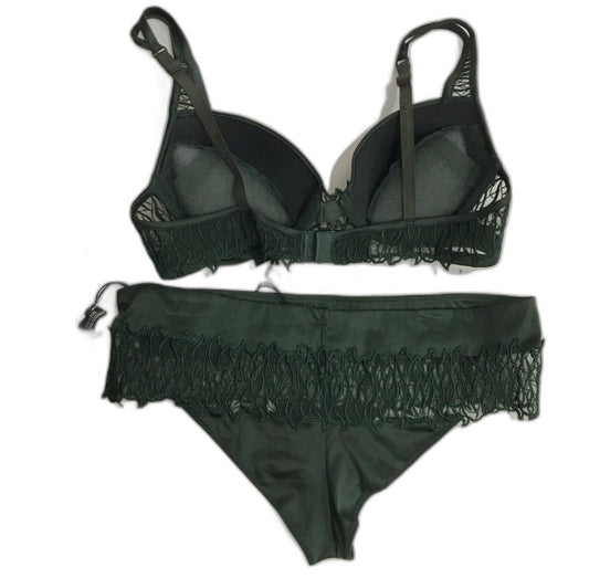 Rcrescentini Dark Green Bra A/B Cup & Underwear Set Size I2/ Us34 NEW