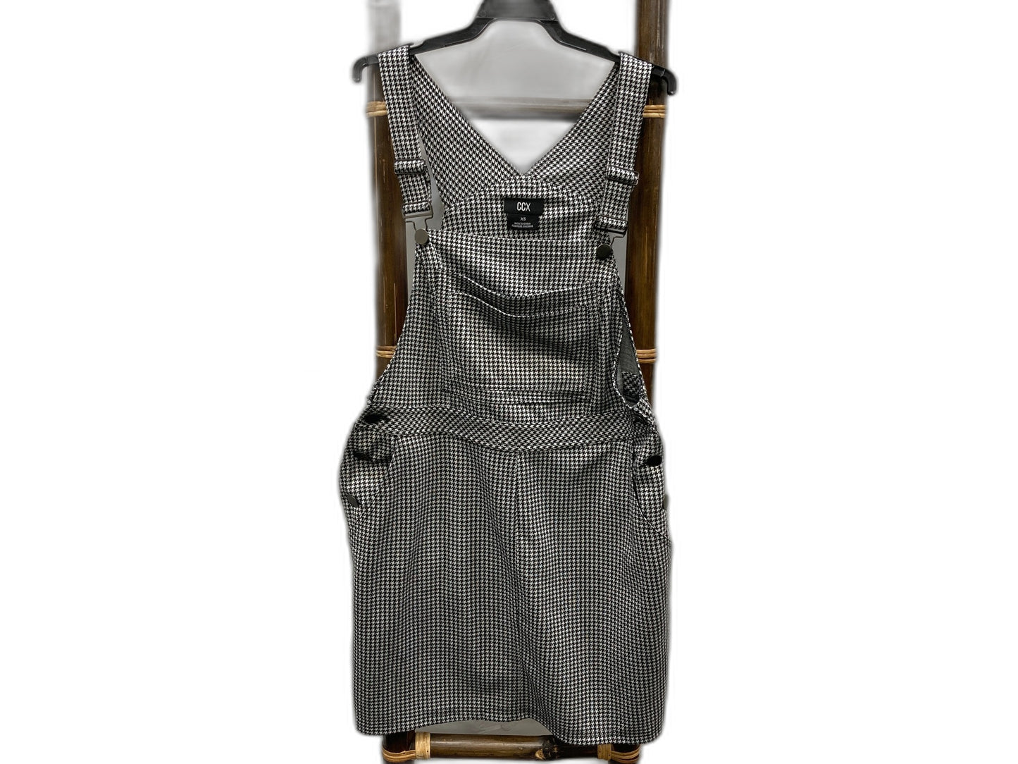 Ccx City Chic Pinafore Nova Houndstooth Black & White Ladies Sz Xs NEW