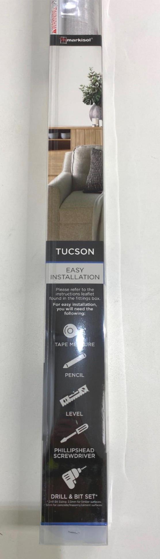 Markisol 2X Tucson Blockout Roller Blind Grey 120 X 240Cm NEW