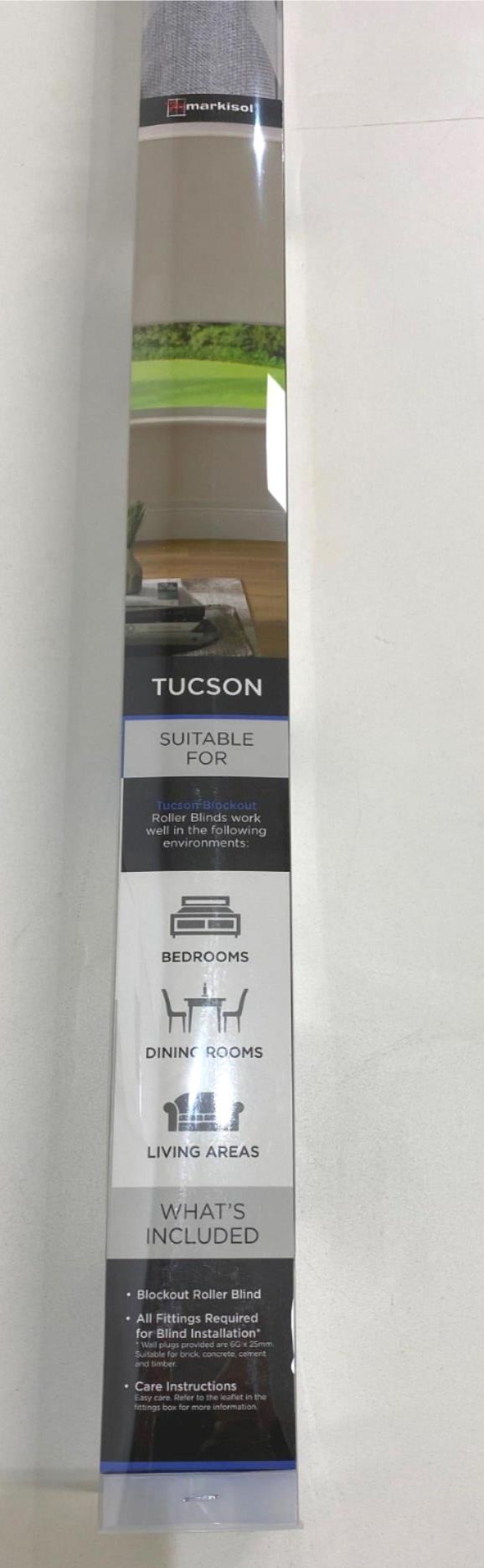 Markisol 2X Tucson Blockout Roller Blind Silver 120 X 240Cm NEW