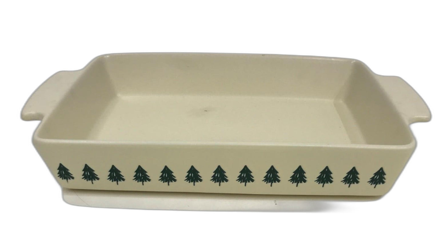 Christmas Themed Cream Ceramic Rectangle Baking Dish 42X24.5X6Cm NEW