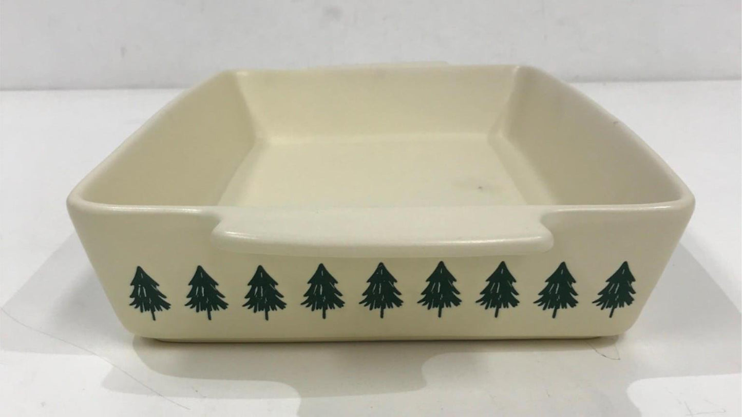 Christmas Themed Cream Ceramic Rectangle Baking Dish 42X24.5X6Cm NEW