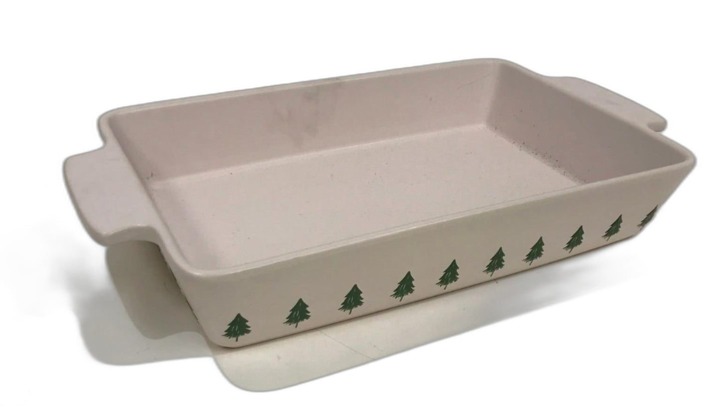 Christmas Themed Pink Ceramic Rectangle Baking Dish 42X24.5X6Cm NEW