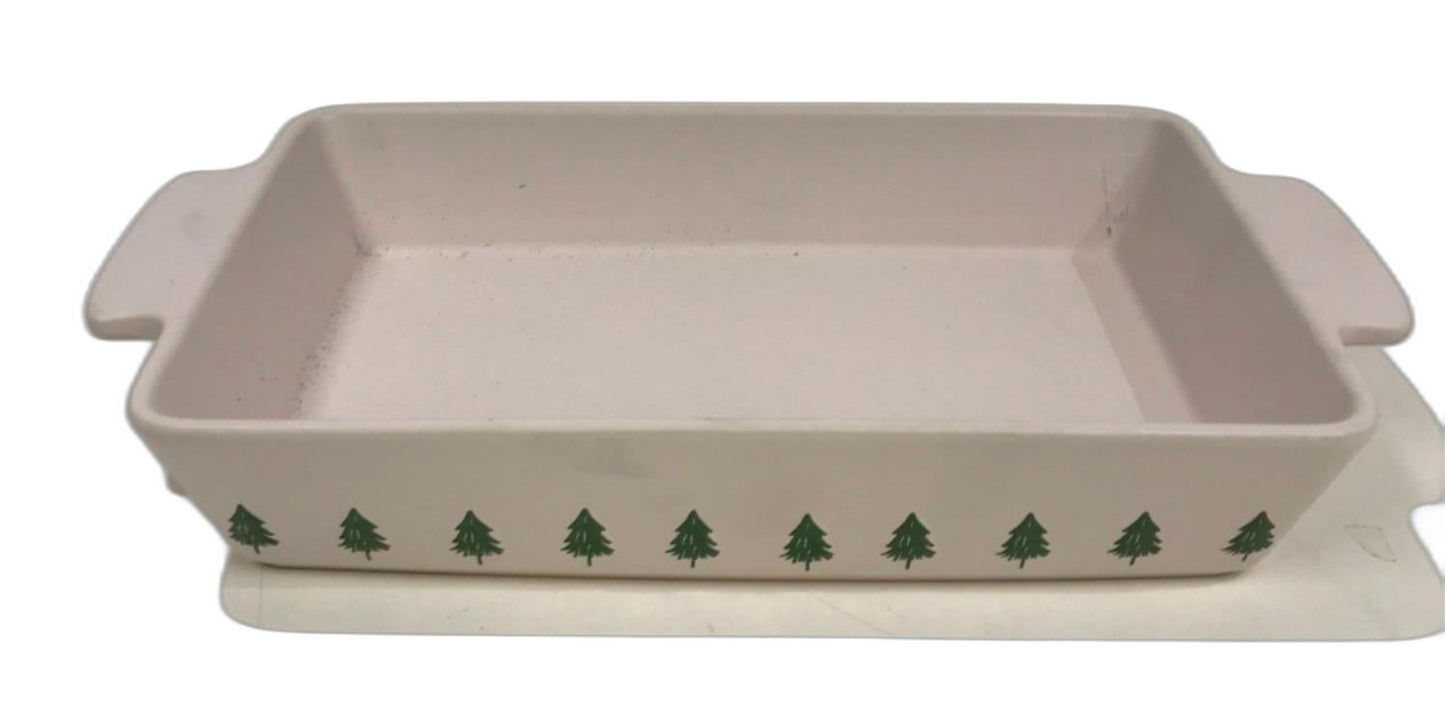 Christmas Themed Pink Ceramic Rectangle Baking Dish 42X24.5X6Cm NEW