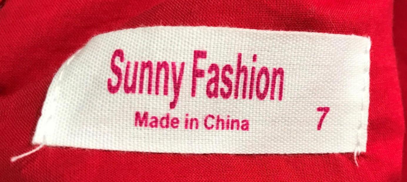 Sunny Fashion Girls Red Dress Sequin Mesh Dress Up Kids Size 7 NEW