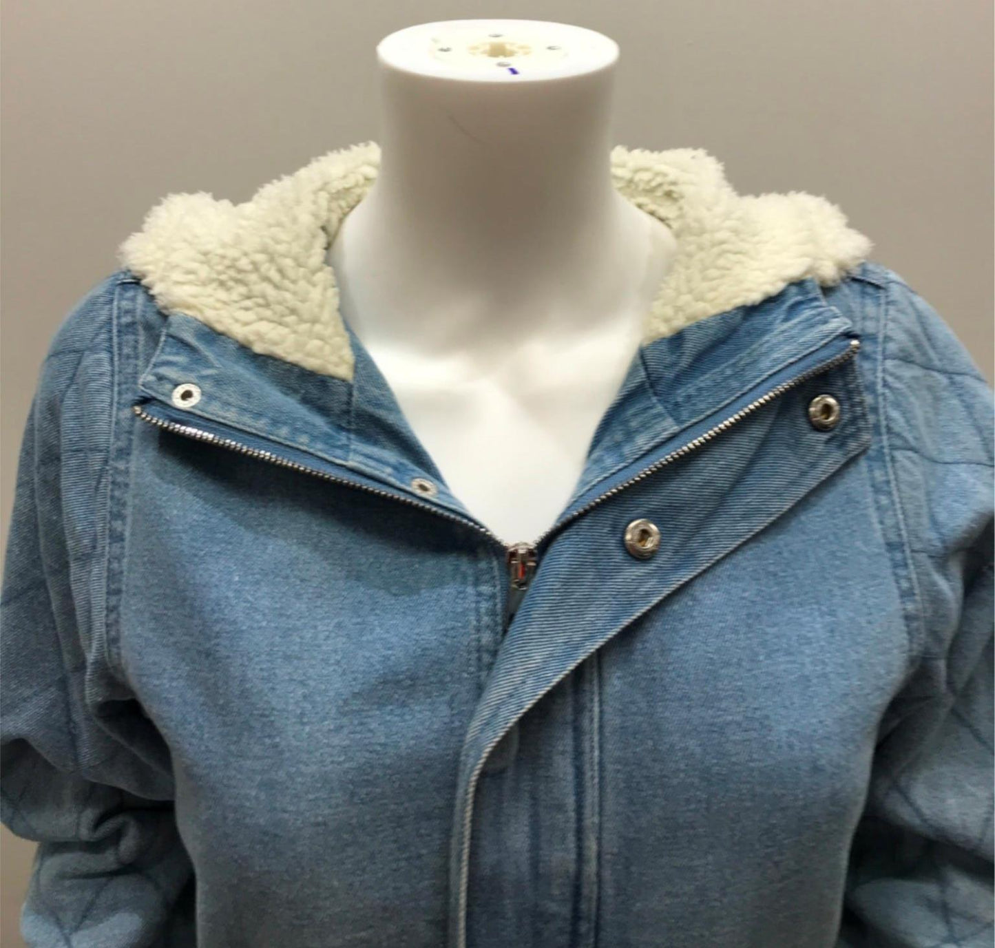 As NEW Ghanda Winter Denim Hooded Jacket Polyester Filling Ladies Sz Xs