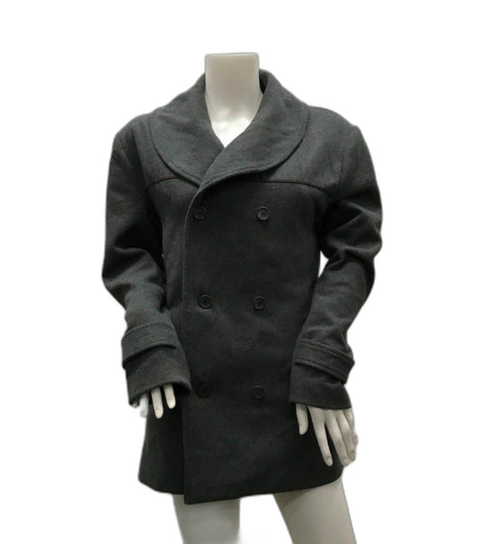 As NEW Dangerfield Grey Wool Acrylic Winter Overcoat Ladies Size S