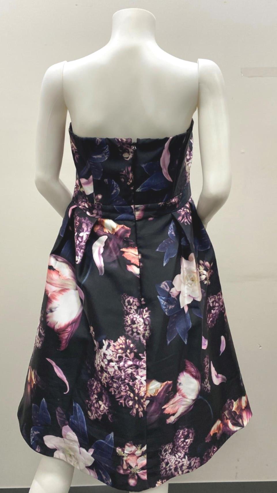 City Chic Black/Purple Print Floral Dress Ladies Size Xs NEW