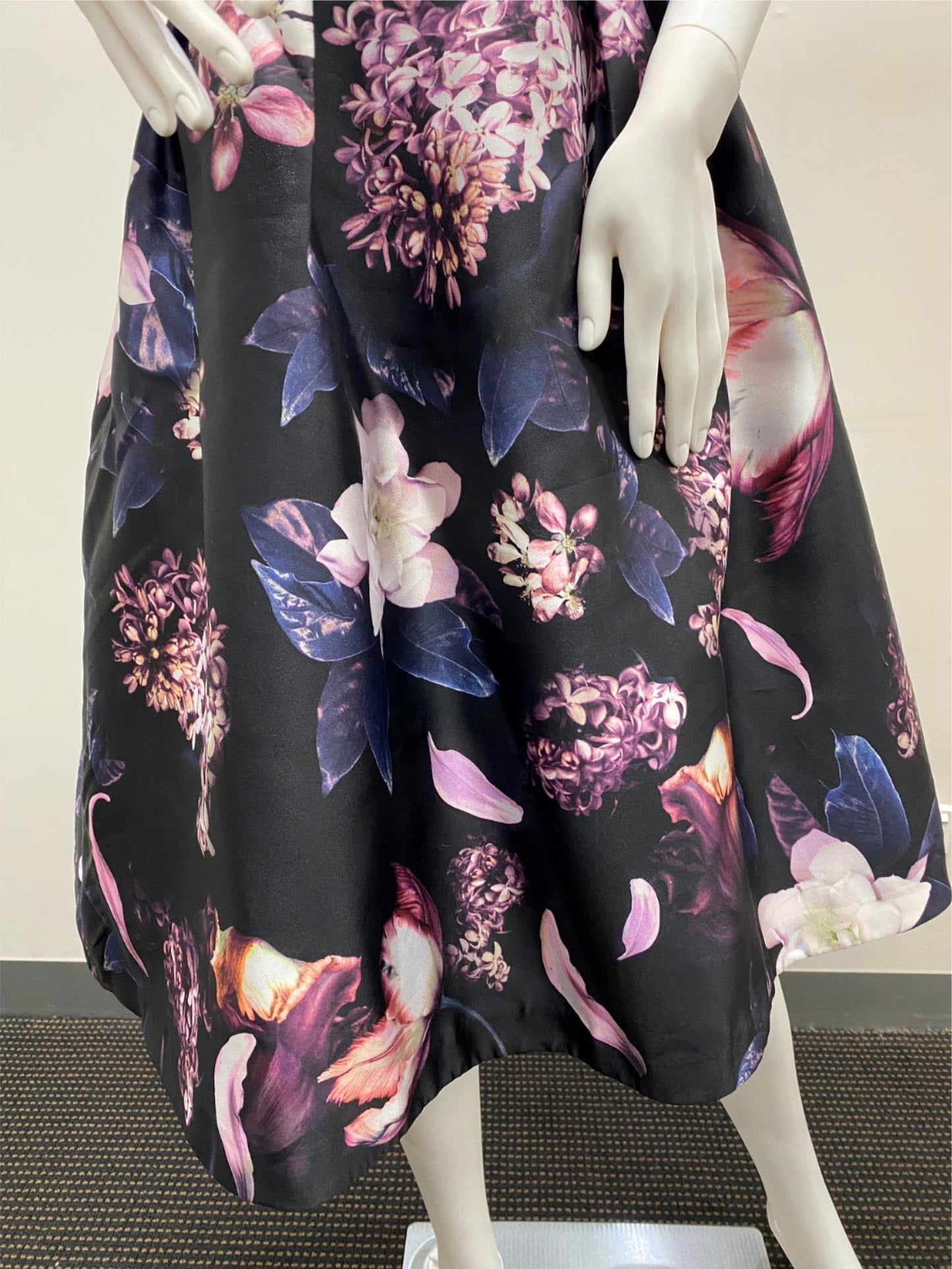 City Chic Black/Purple Print Floral Dress Ladies Size Xs NEW