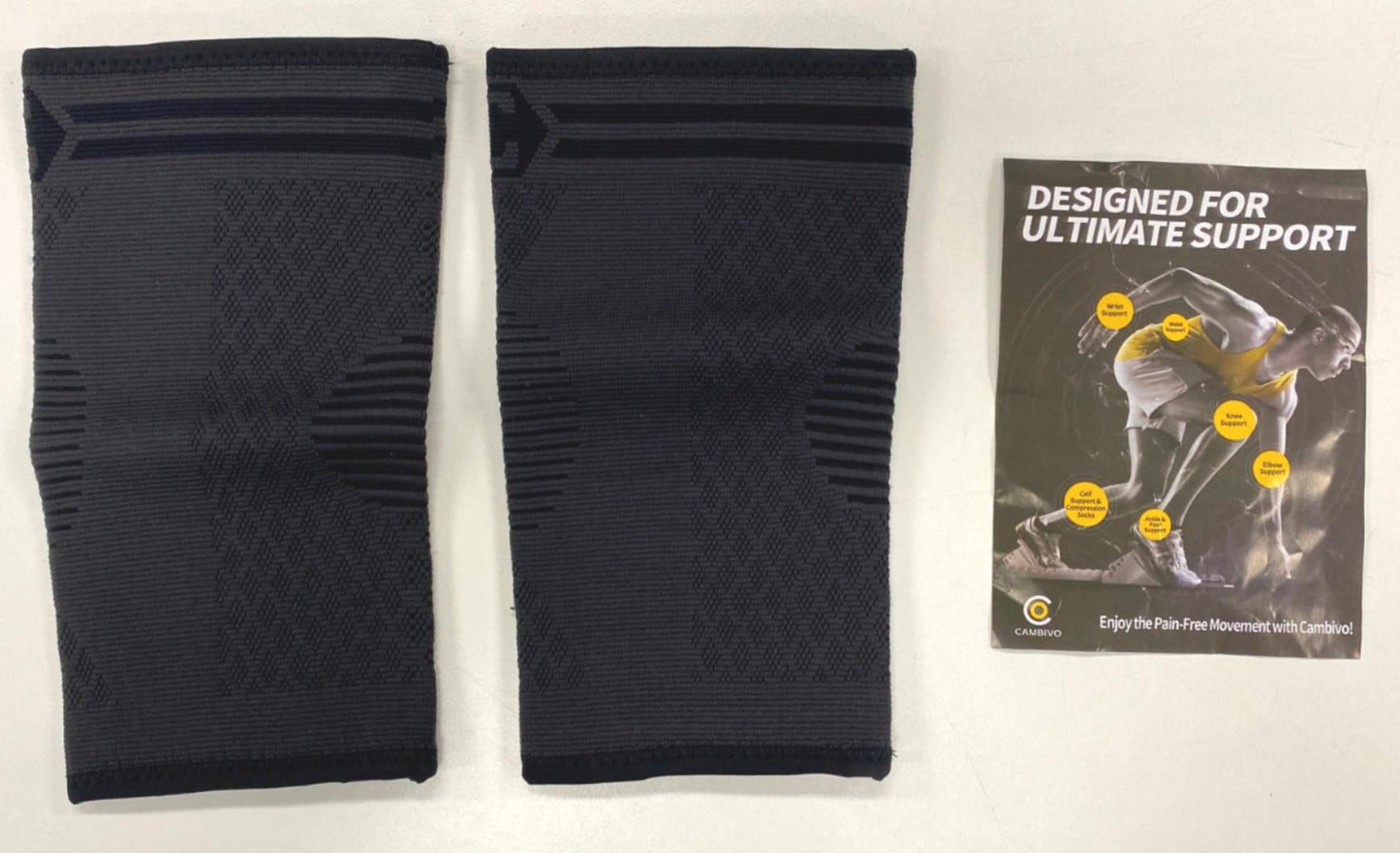 Cambivo Adult Black/Grey Ns12 Elbow Compression Sleeve Sz Large NEW