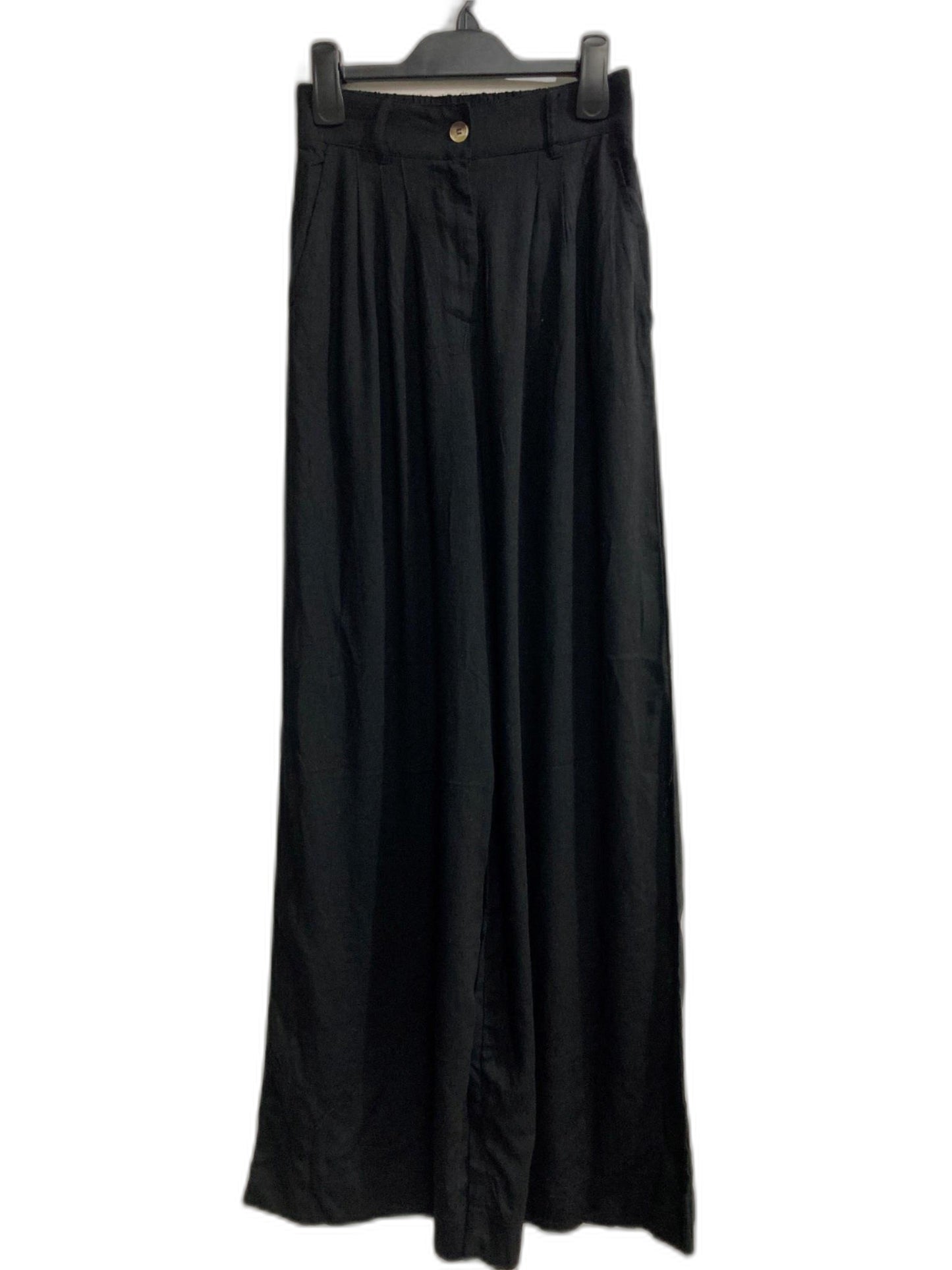 Breezy Plain Wide Leg Trousers Black Ladies Sz 16 *De-Tag NEW