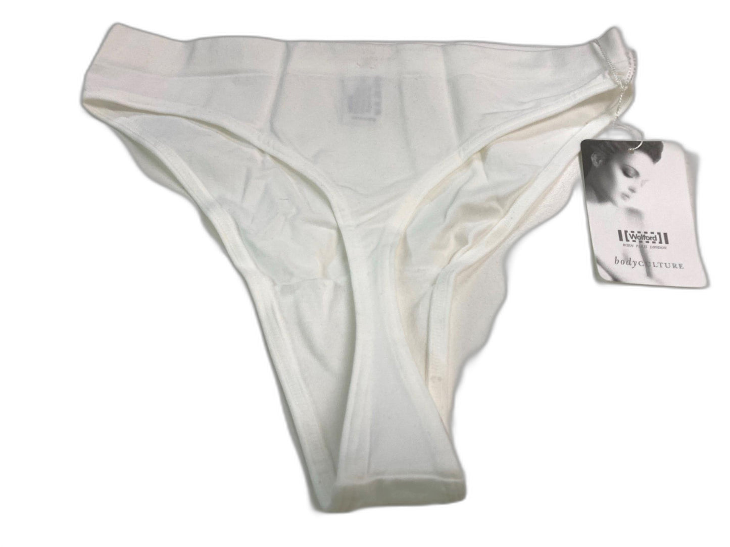 Wolford String Velvet Thong Underwear White #60903 Ladies Sz Large NEW