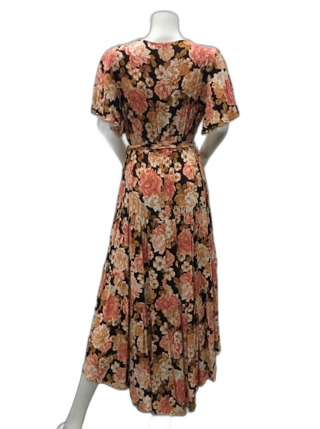 Ebby And I Floral Print Long Maxi Sundress With Belt Ladies Size 12 NEW