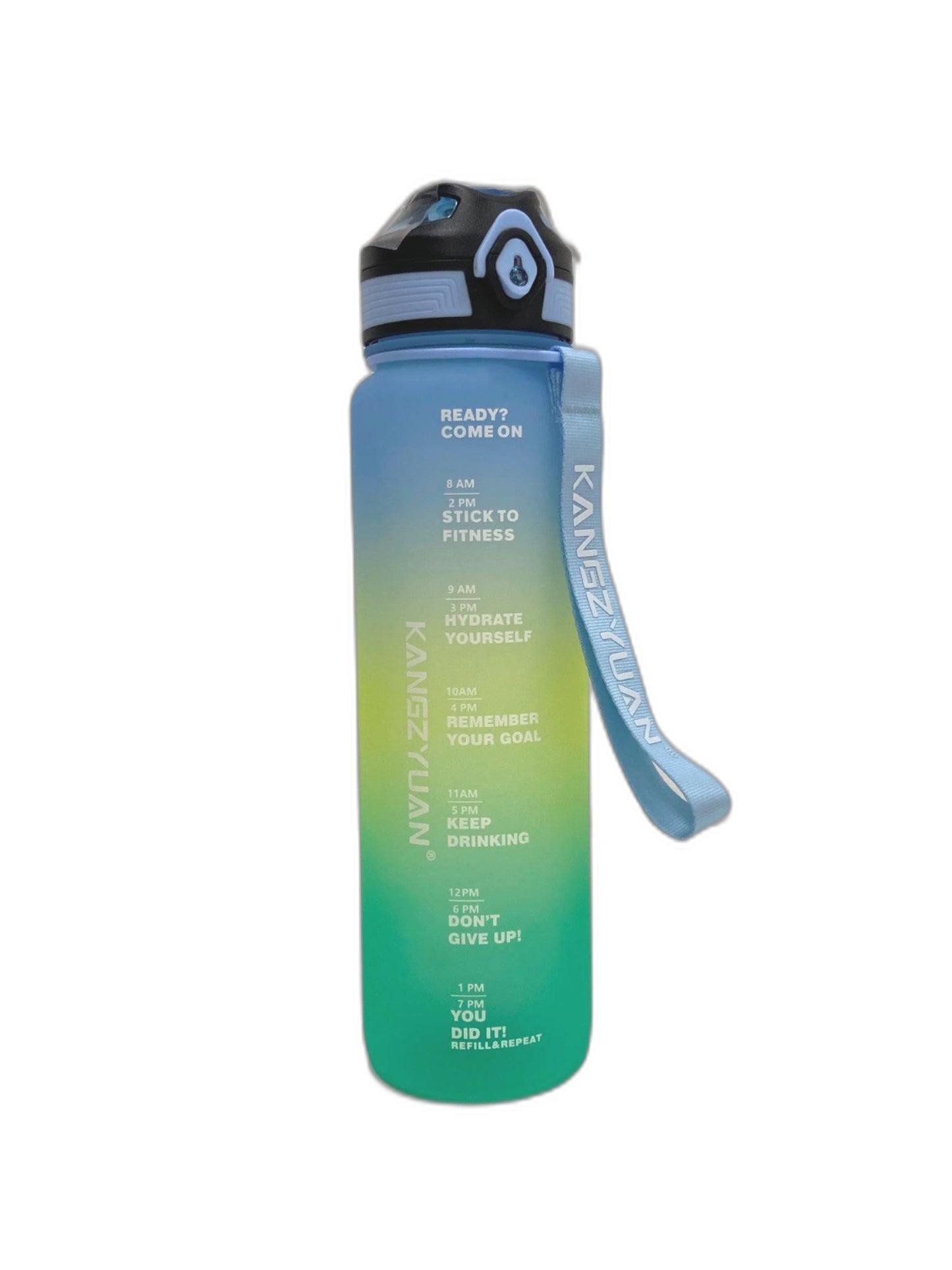 Houdeos 1L Sports Water Bottle W/Motivational Time Marker Bpa Free NEW