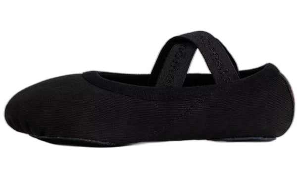 S.Lemon Elastic Ballet Slippers Stretch Canvas Shoes 7.5 Black NEW