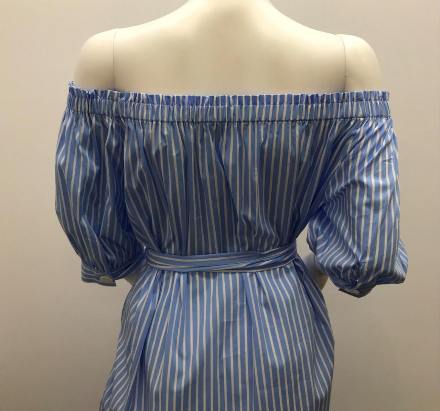 Cable Melbourne Blue & White Striped Off-Shoulder Dress Ladies Sz Xs NEW