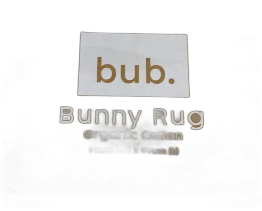 2 Piece Target Bub. White Cotton Bunny Rug Leaves Design 99X99Cm NEW