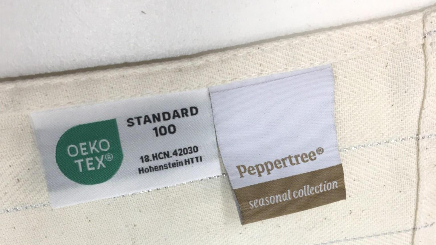 Peppertree 5 Pce Cotton Napkins Napery Set Cream With Silver Detailing Rp$15 NEW