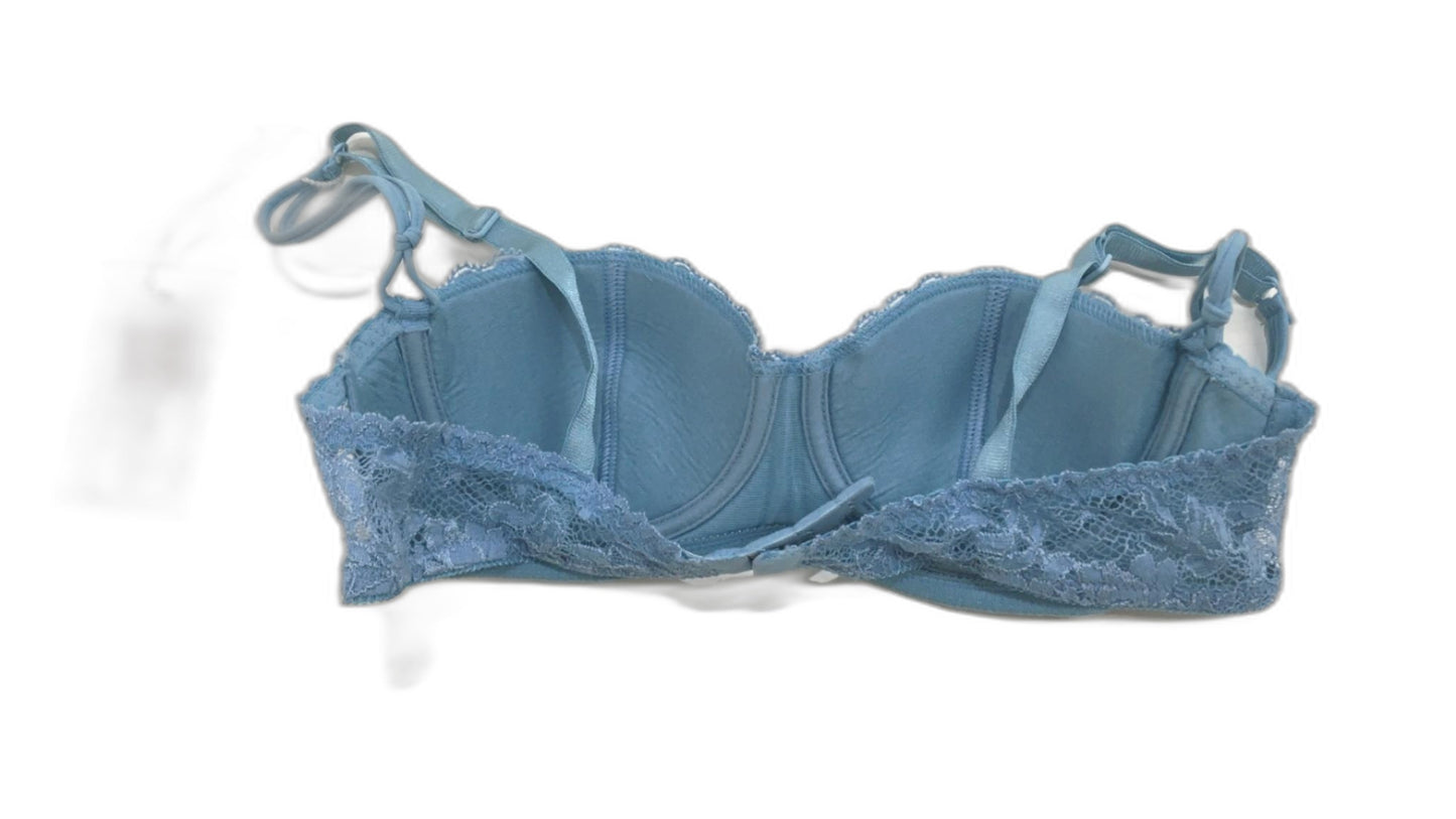 Faber Couture Padded Underwire Bra Blue Lace Detailing S/32B NEW