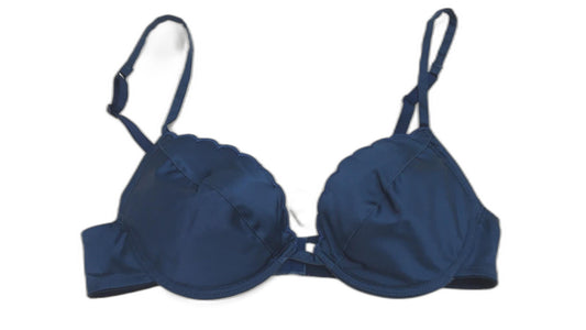 Faber Couture Padded Underwire Bra Blue Scalloped Edge Detail S/34B NEW