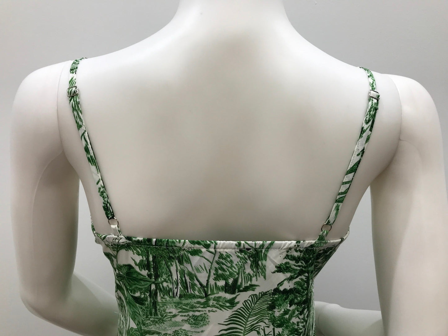 Cider Green & White Leaf Floral Design Midi Dress Ladies Size M NEW