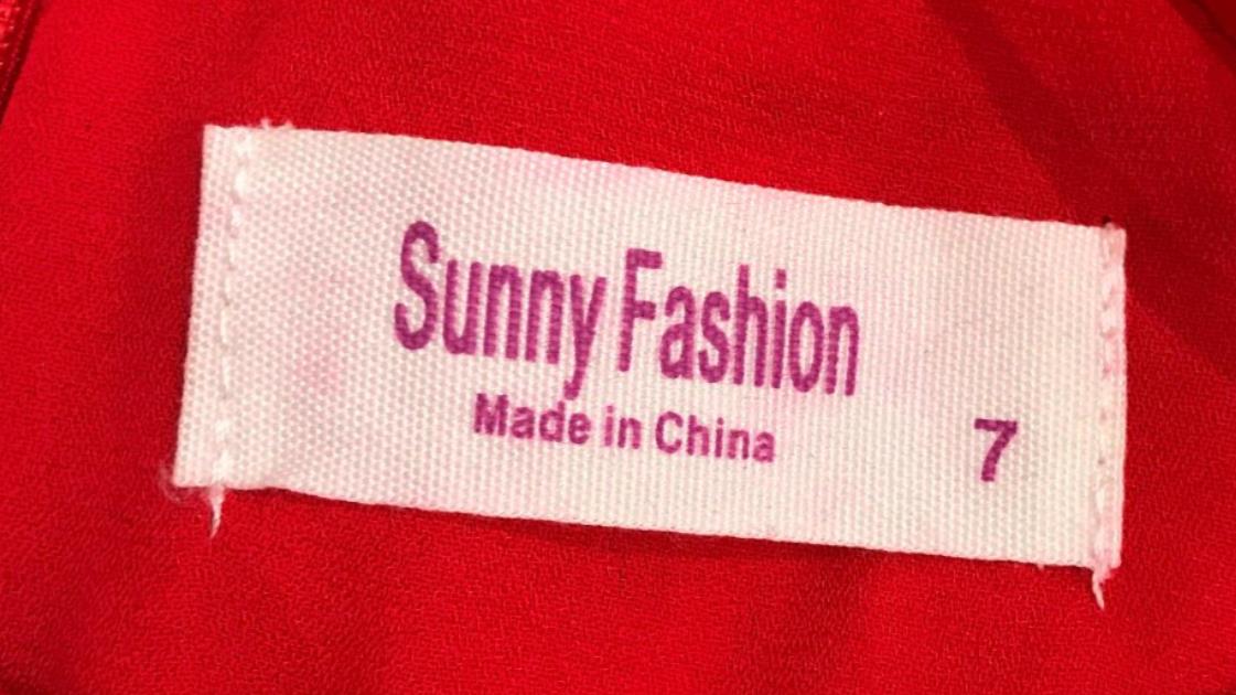 Sunny Fashion Girls Red Embroidery Lace Dress Chiffon Kids Size 7 NEW