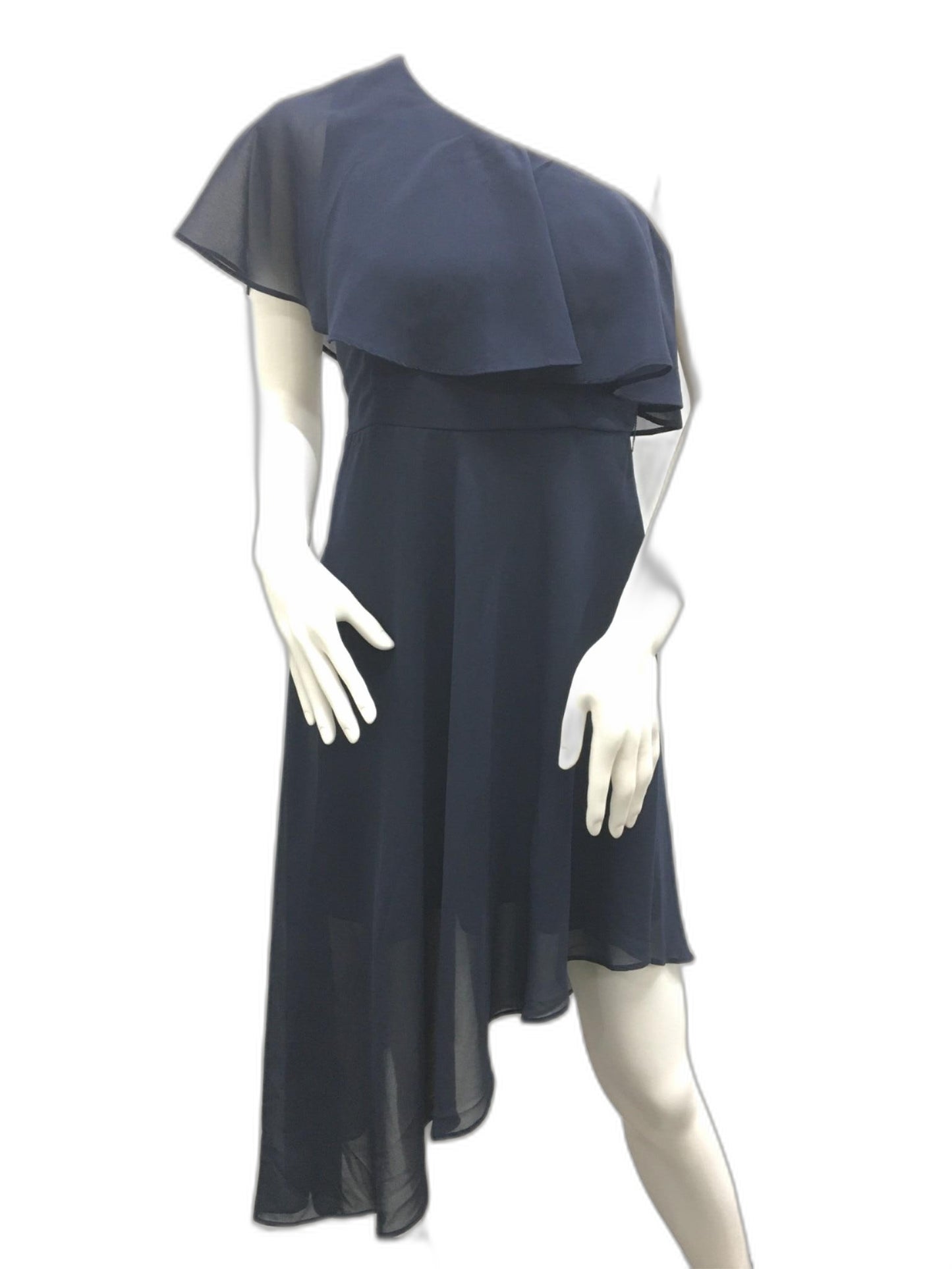 Divine Avenue Asymmetrical Navy Blue Dress Ladies Sz 8 *Beltless NEW