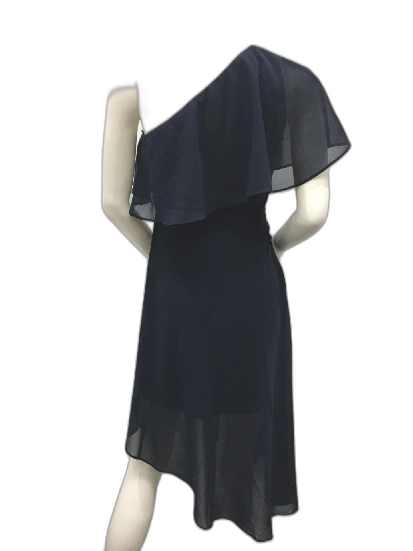 Divine Avenue Asymmetrical Navy Blue Dress Ladies Sz 8 *Beltless NEW