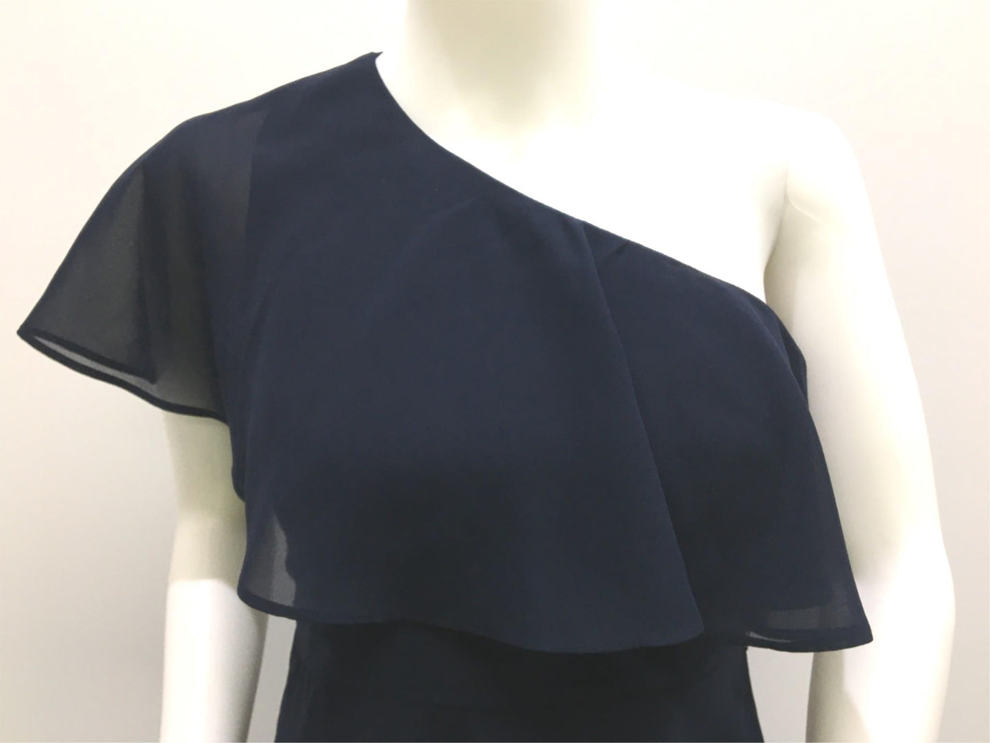 Divine Avenue Asymmetrical Navy Blue Dress Ladies Sz 8 *Beltless NEW