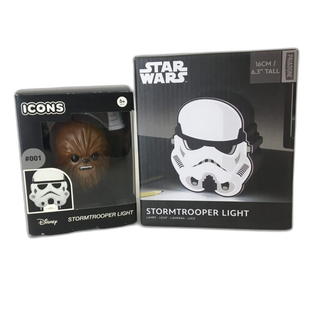 Paladone Star Wars Chewbacca & Stormtrooper Head Collectable Light Bundle #2 NEW