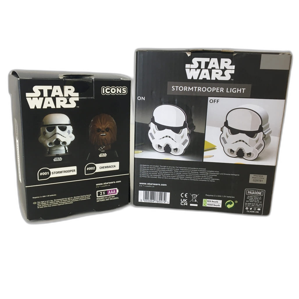 Paladone Star Wars Chewbacca & Stormtrooper Head Collectable Light Bundle #2 NEW