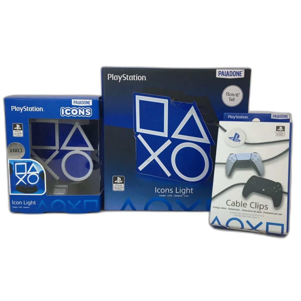 Paladone Playstation Icons Desktop Lights & Accessory Collectible Bundle NEW