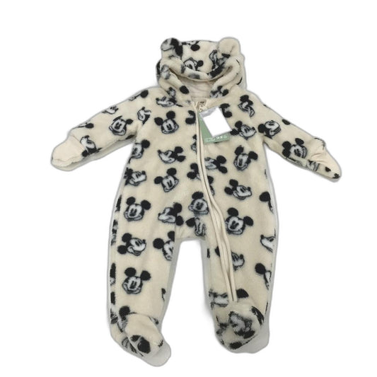 H&M Disney Mickey Mouse Soft Cream Fleece Romper Suite Babies Size 000 NEW