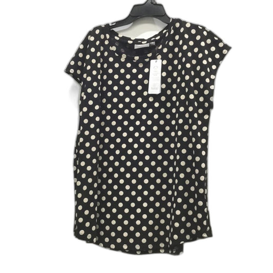 Sussan 100% Cotton Black W/ White Polka Dot T-Shirt Style Top Ladies Size M NEW