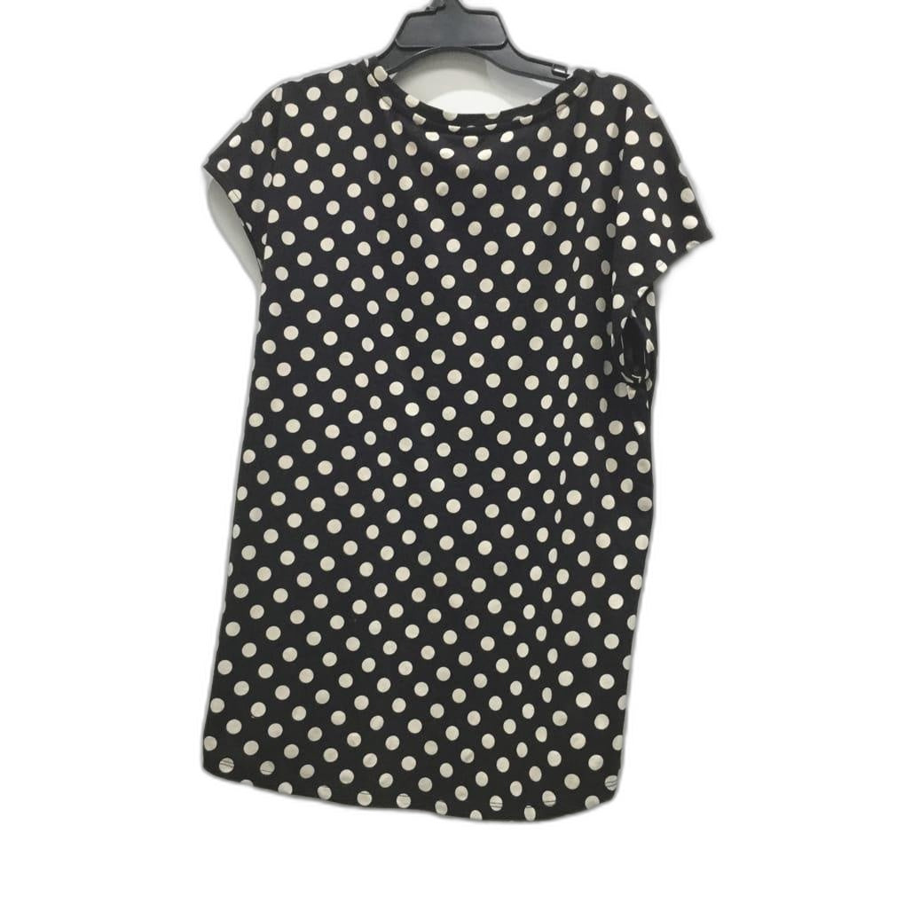 Sussan 100% Cotton Black W/ White Polka Dot T-Shirt Style Top Ladies Size M NEW