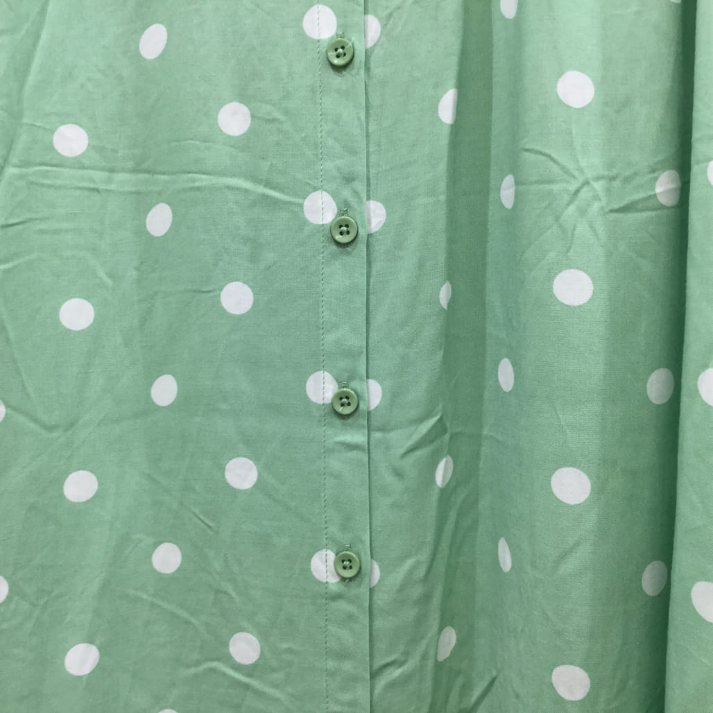 Susanne Grae Sift Sage Green Polka Dot Button Up Blouse Ladies Size 14 NEW