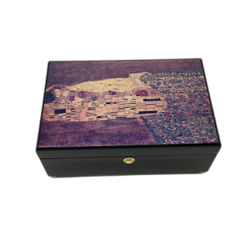 Deva Aust. Wooden 'The Kiss' Lacquer Printed Jewellery Box W/ Mirror NEW