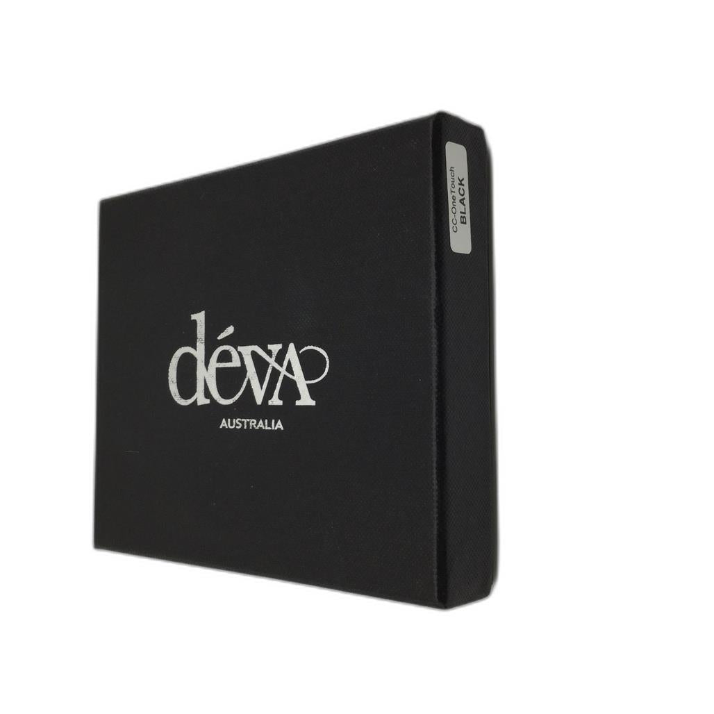 Deva Australia Cc-One Touch Metal Black & Gold Swirl Business Card Holder NEW