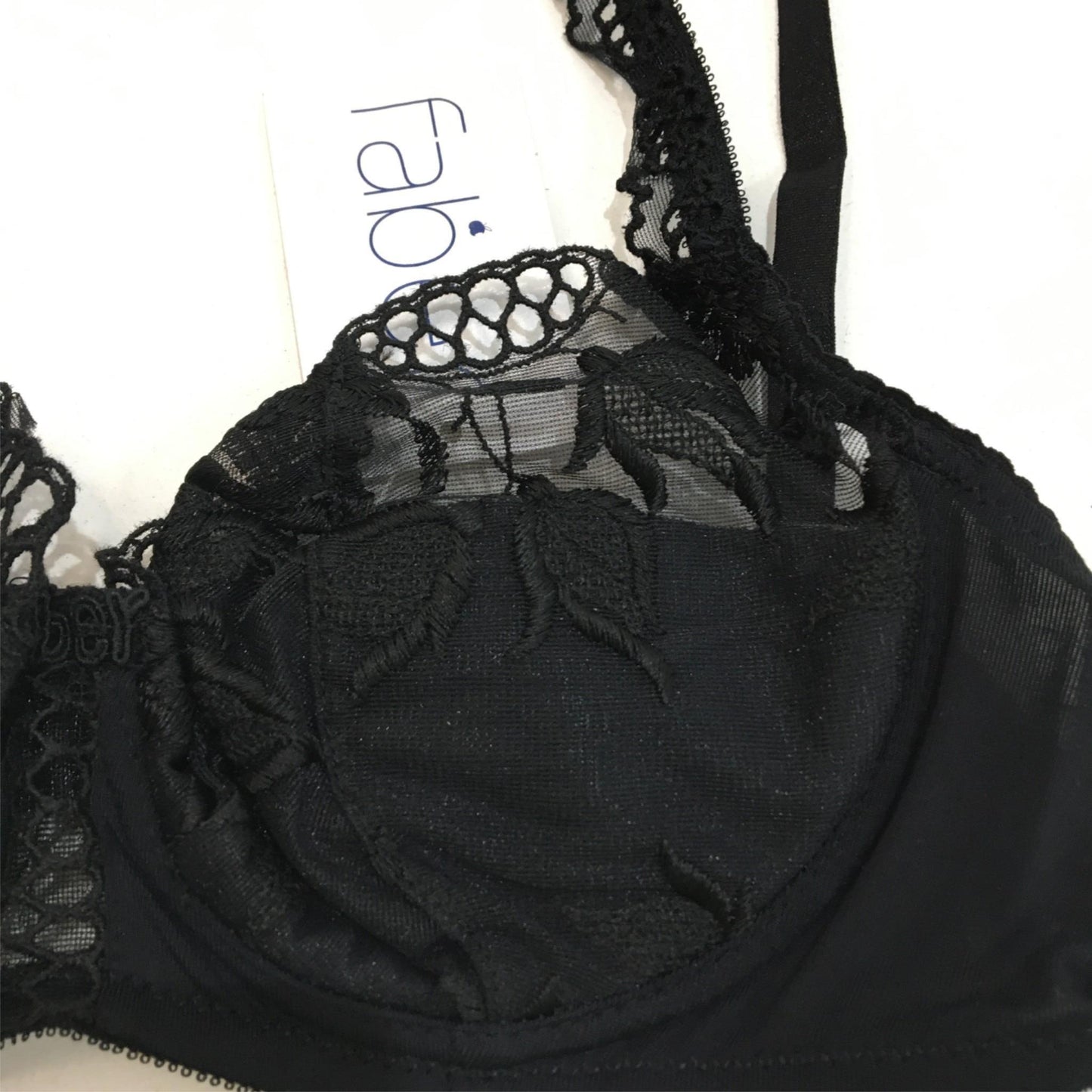 Faber Italian Made Black Lace Bra Underwire No Padding Ladies Size 1 Usa 32 NEW