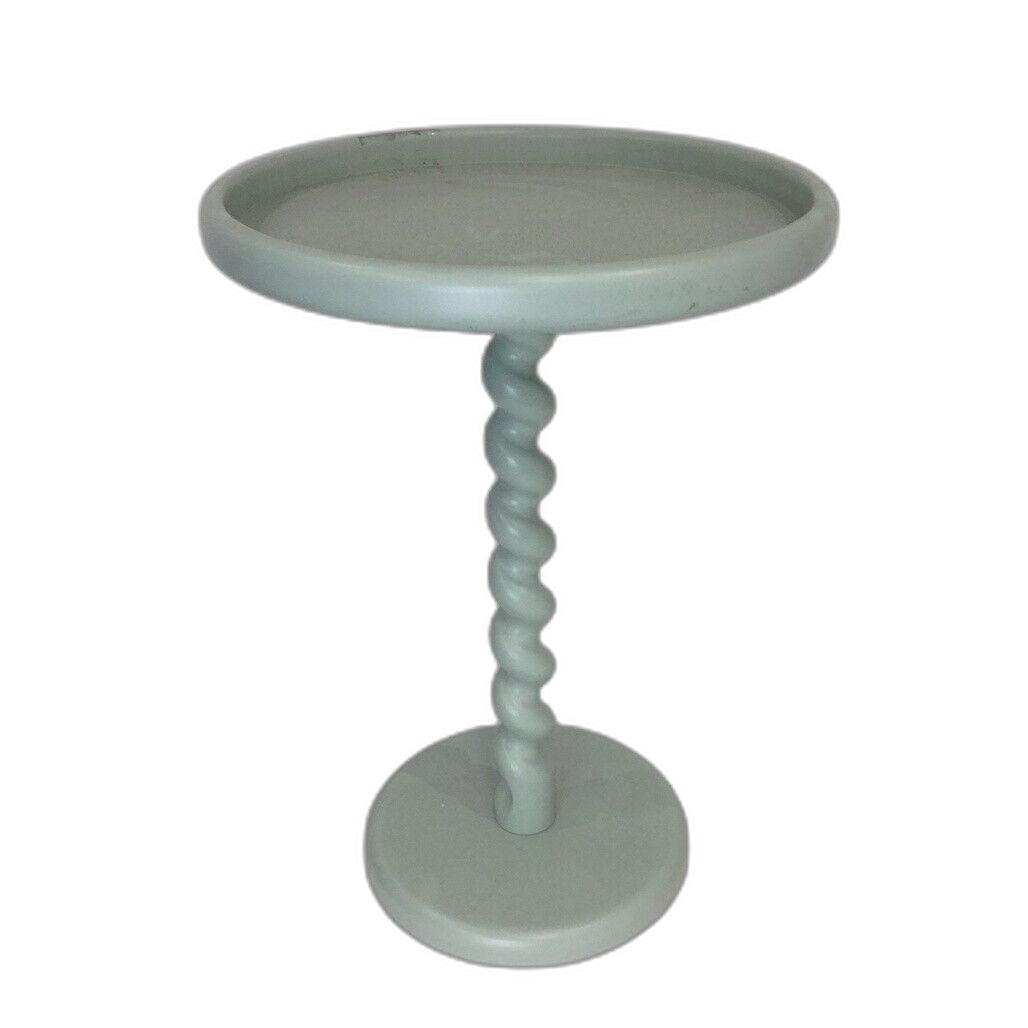 Ex-Display Light Green Round Side Table Spiral Leg 35.5 Cm X 47.5 Cm NEW