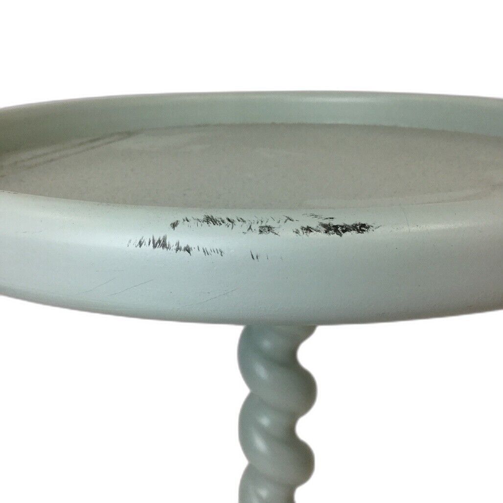 Ex-Display Light Green Round Side Table Spiral Leg 35.5 Cm X 47.5 Cm NEW