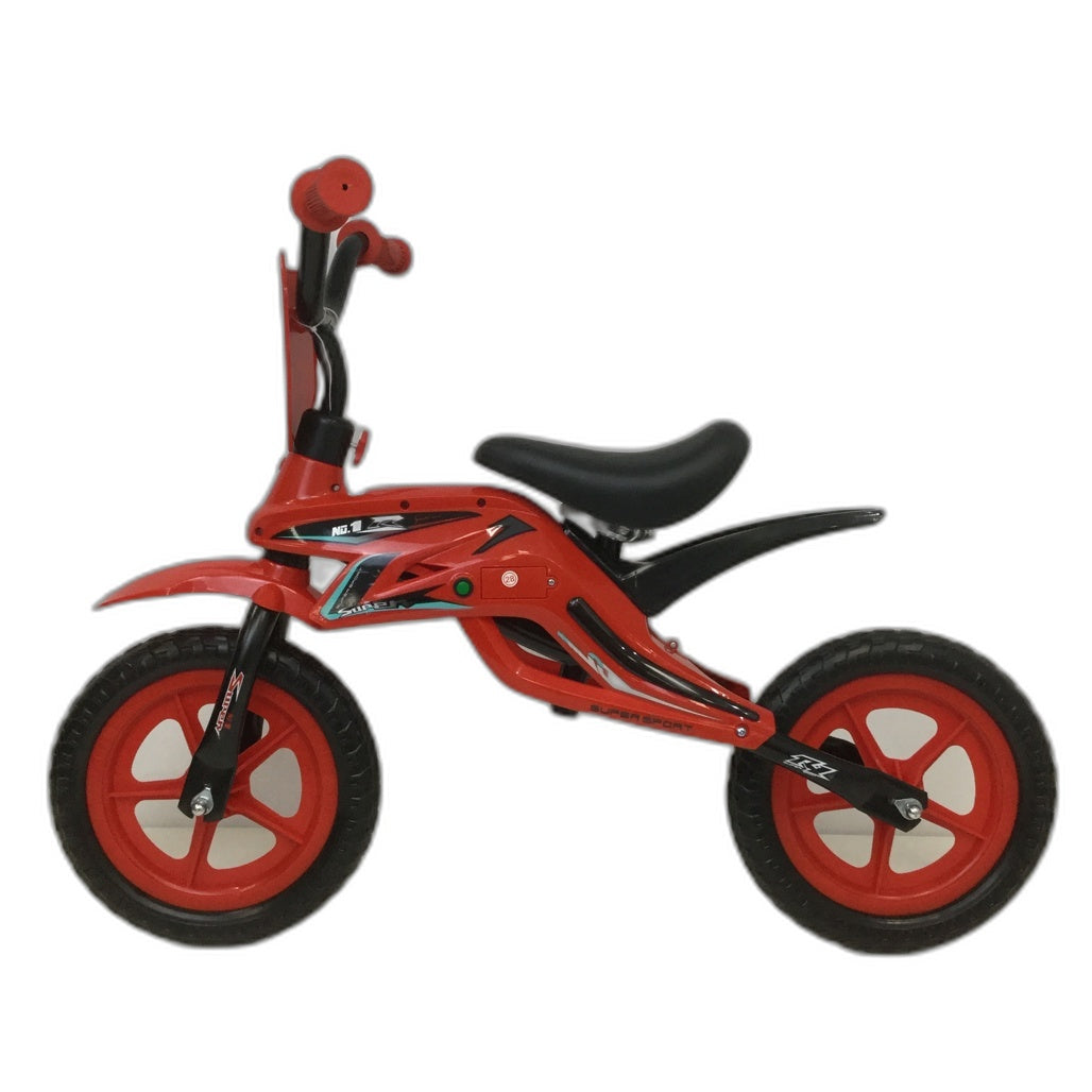 Ex Display Kids Red Super Sport Motorbike Shaped Balance Push Bike NEW