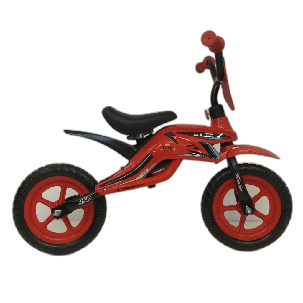 Ex Display Kids Red Super Sport Motorbike Shaped Balance Push Bike NEW