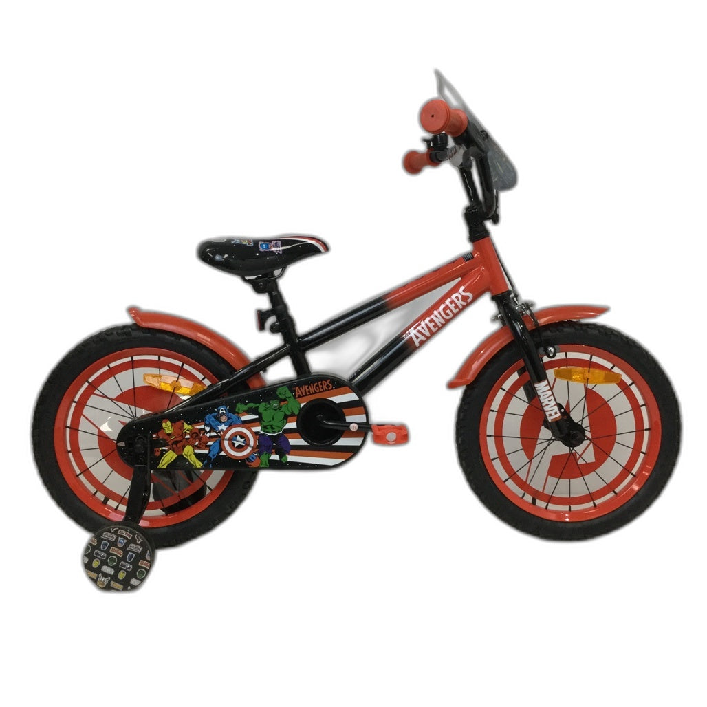 Exdisplay 40Cm Kids Marvel Avengers Red/Blk Bicycle W/ Training Wheels *P/Up NEW