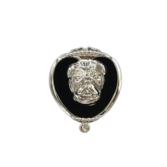 Deva Aust. Jewels Of Nature 18K Rhodium Silver Plate Pug Cz Pendant NEW