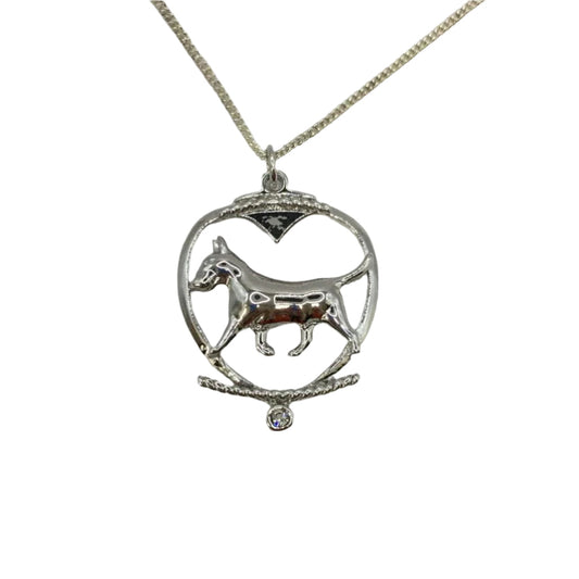 Deva Aust. Jewels Of Nature 18K Rhodium Silver Plate Bull Terrier Cz Pendant NEW