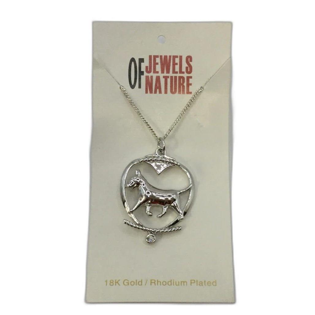 Deva Aust. Jewels Of Nature 18K Rhodium Silver Plate Bull Terrier Cz Pendant NEW